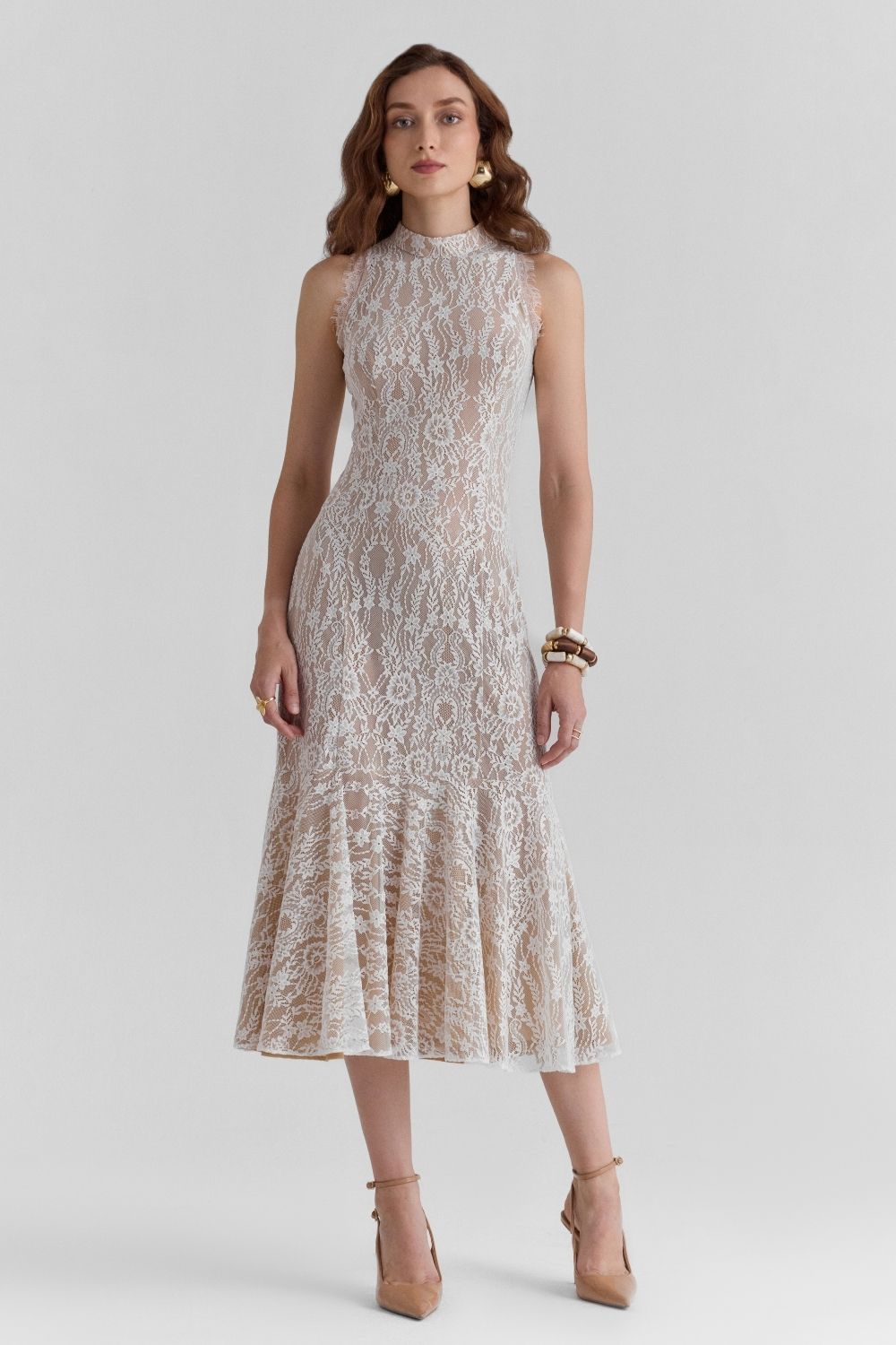 FLORAL HAZE WOVEN MIDI DRESS main image 0