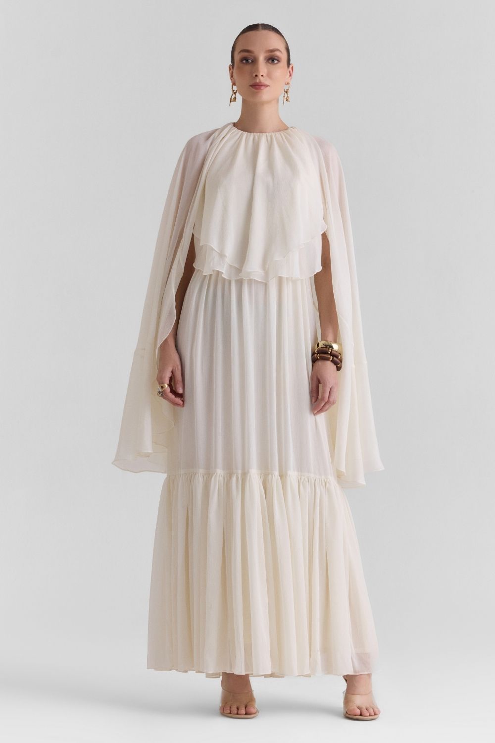 Pearl Ruffled Maxi Dress