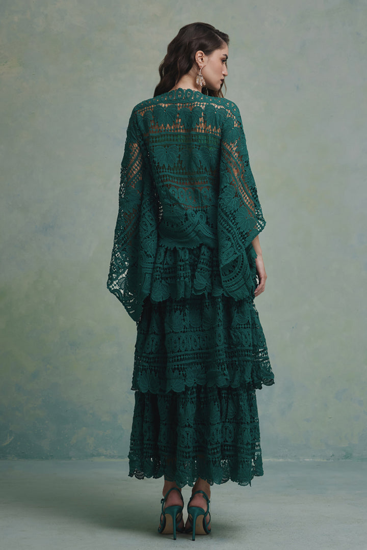 Jade Layered Top and Skirt Set