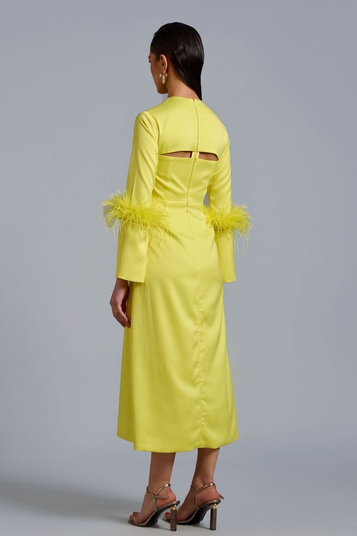 Kelly Lemon Feather Midi