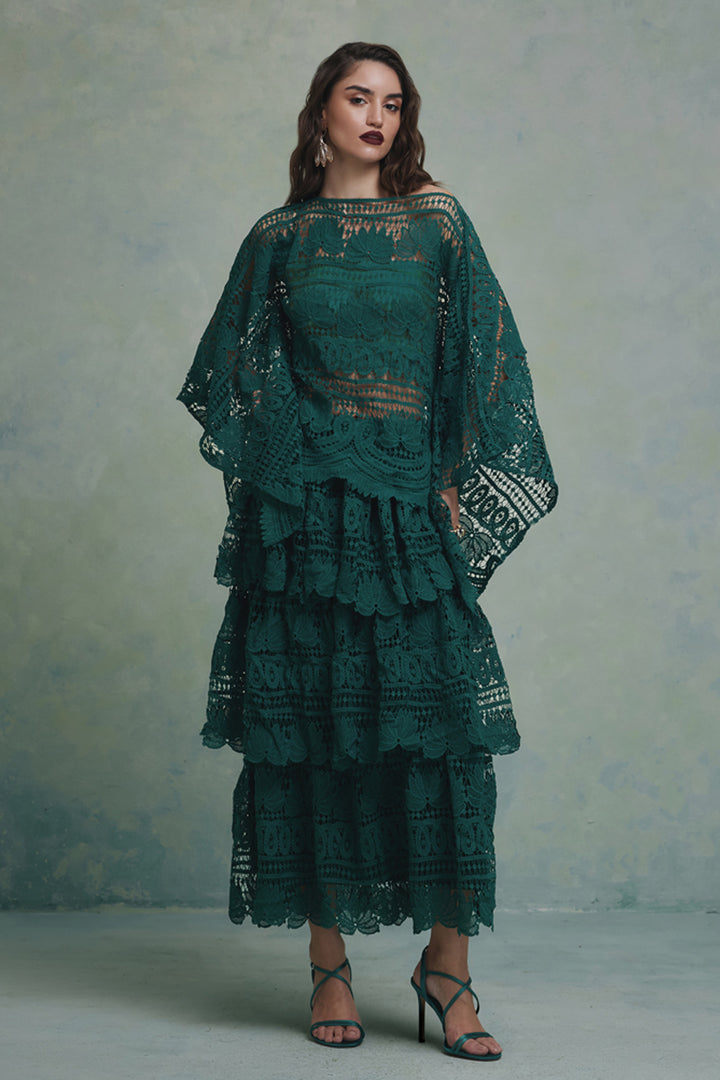 Jade Layered Top and Skirt Set