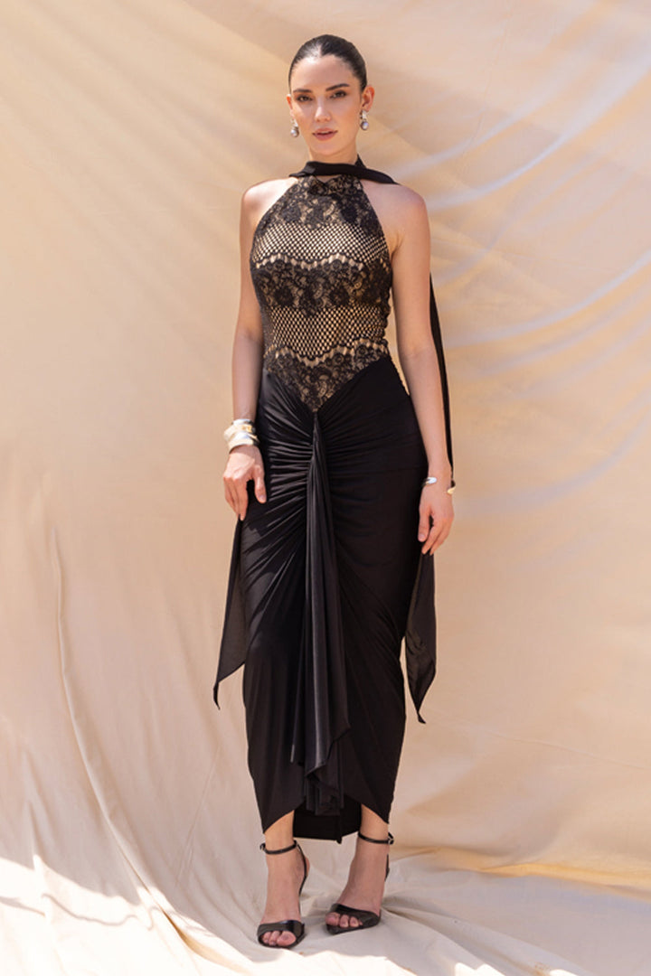 Blair Lace Drape Dress