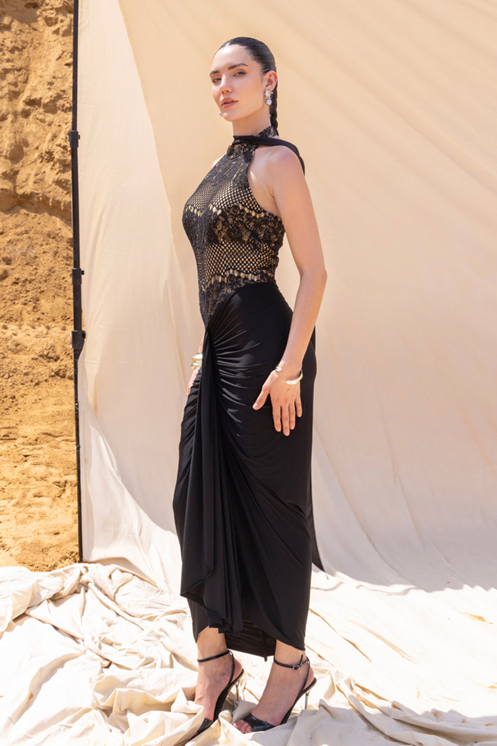 Blair Lace Drape Dress