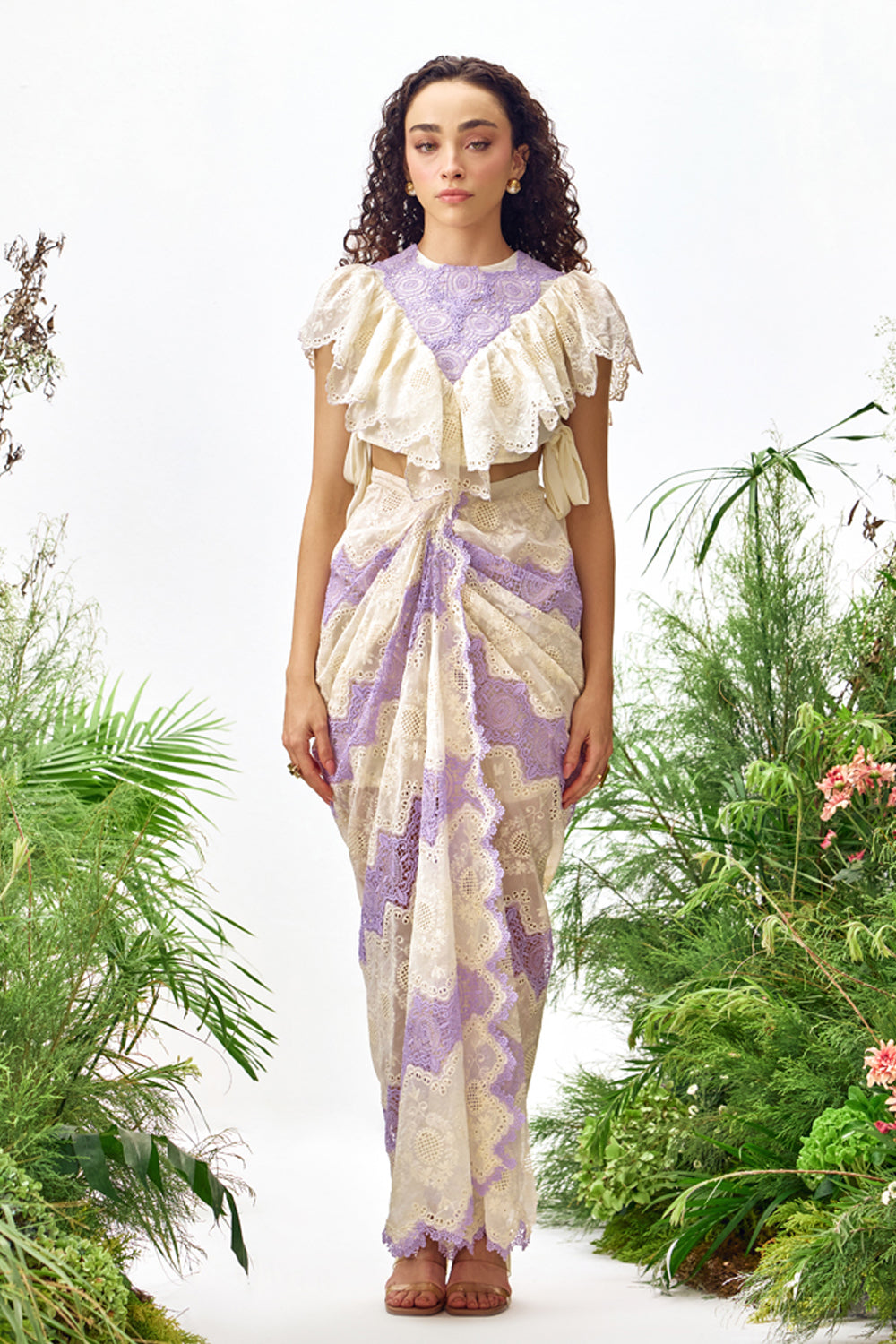 Lumira Lace Top & Draped Skirt