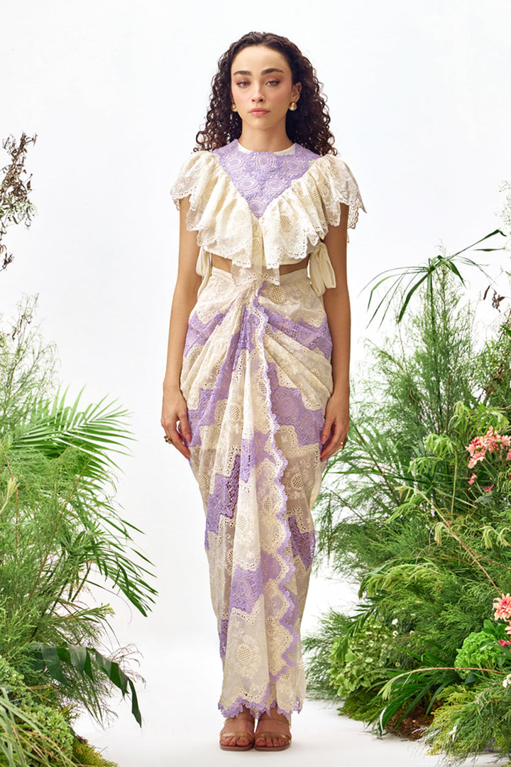 Lumira Lace Top & Draped Skirt