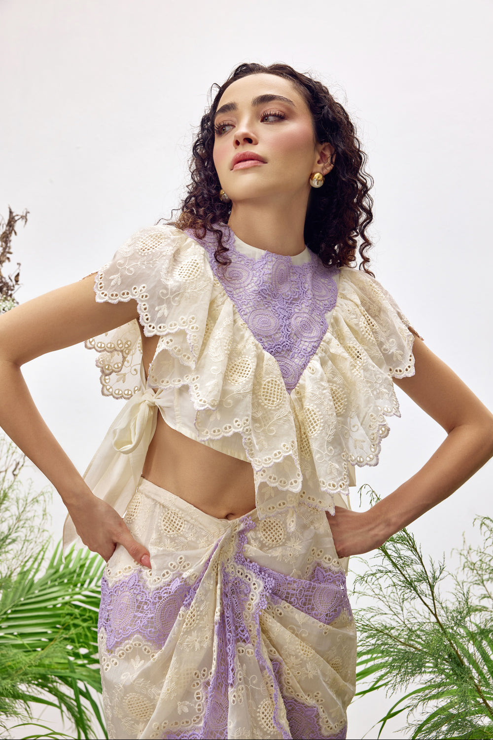 Lumira Lace Top & Draped Skirt