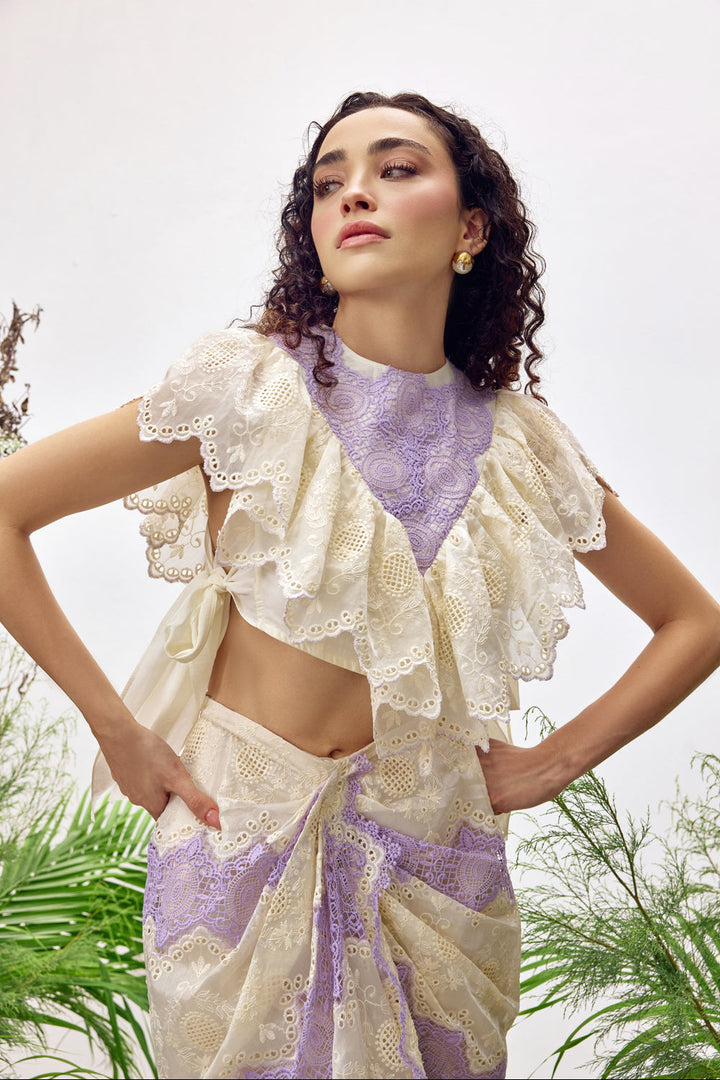 Lumira Lace Top & Draped Skirt
