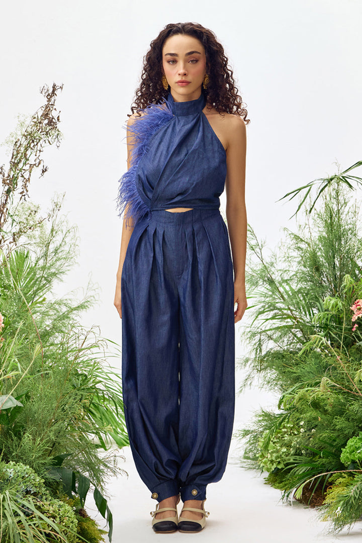 Charlotte Denim Feather Co-ord Set