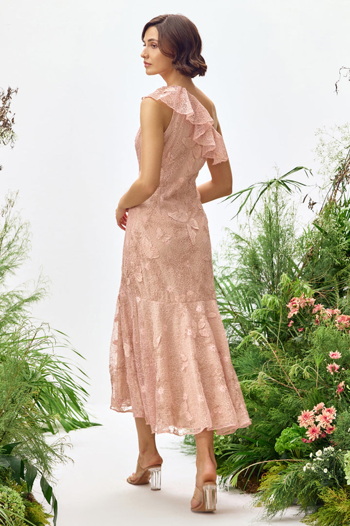 Blush Lace Midi Dress