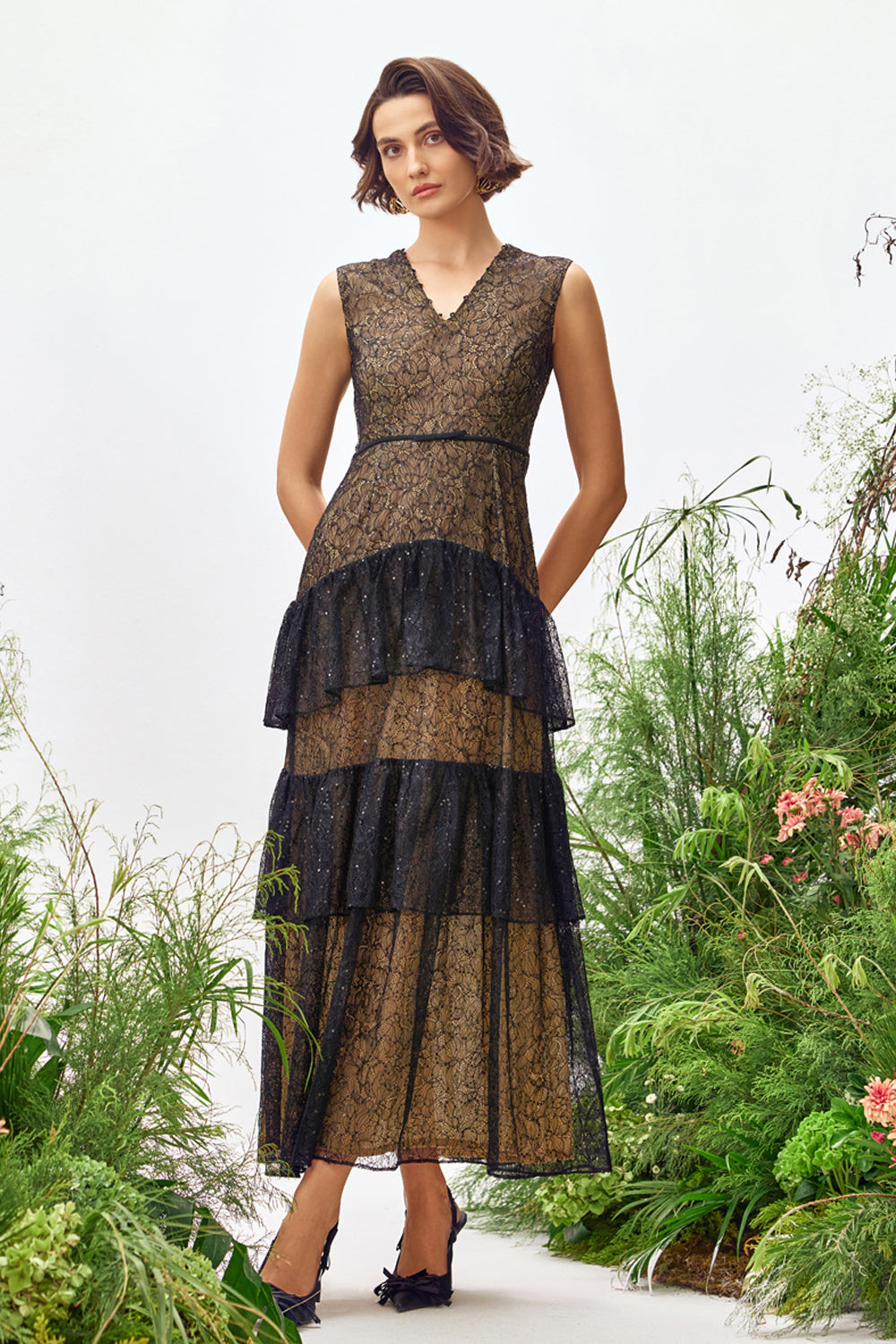 Eliana Lace Tiered Dress