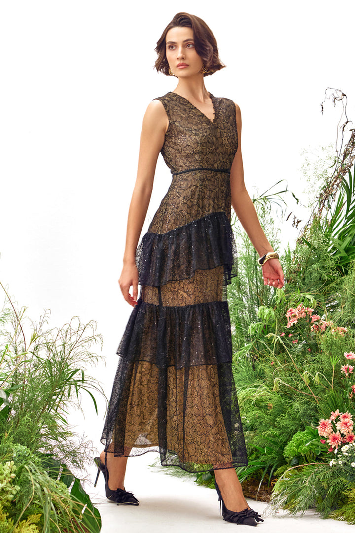 Eliana Lace Tiered Dress
