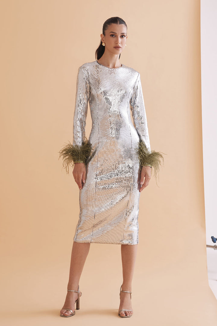 Angie Silver Sequin Dress