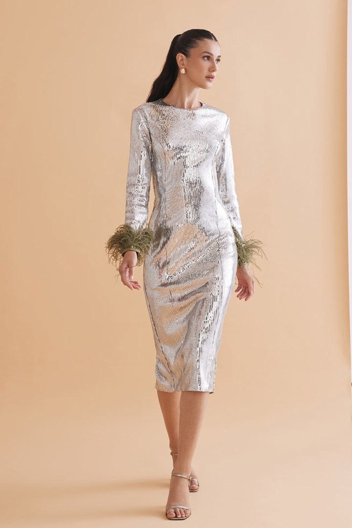 Angie Silver Sequin Dress