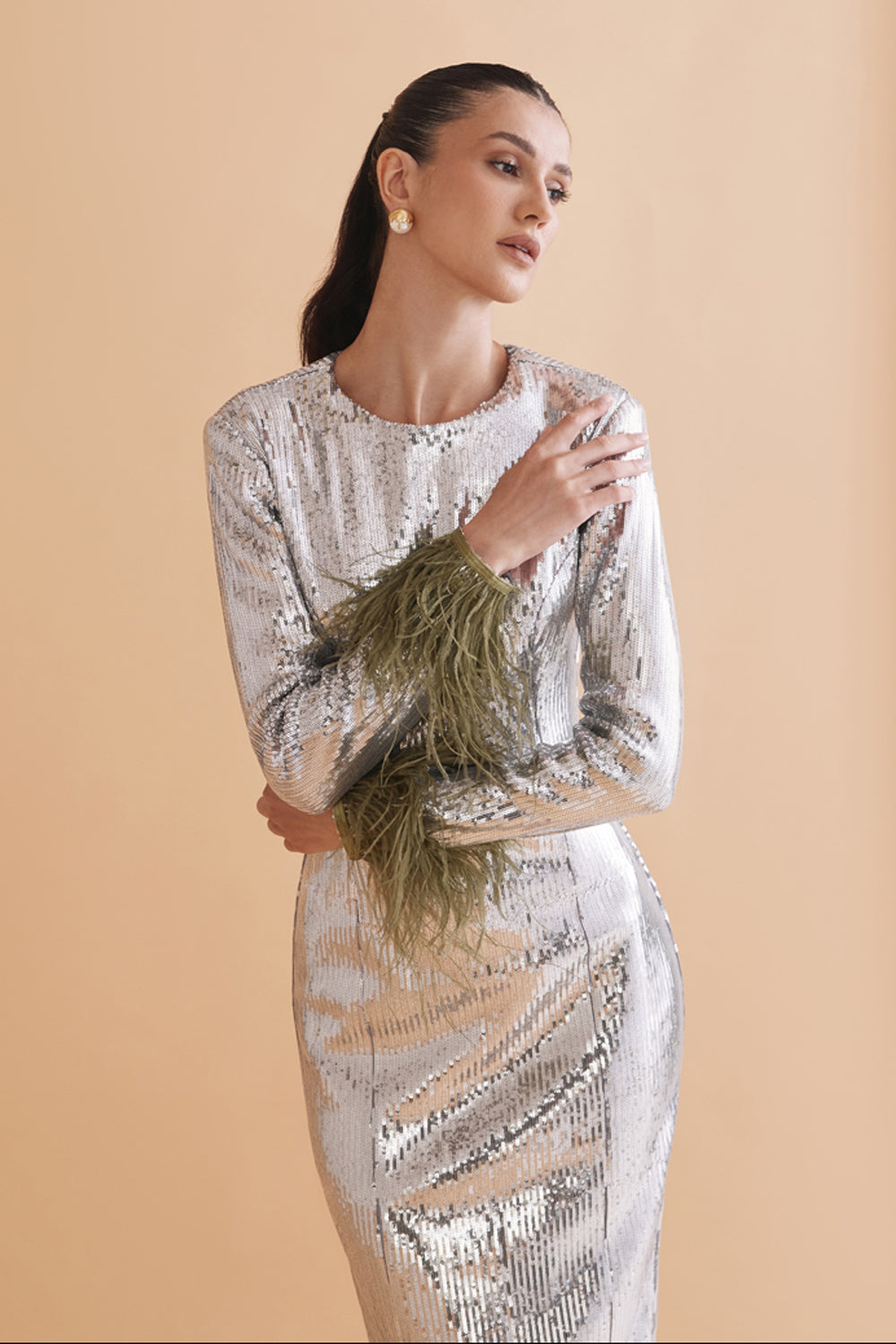 Angie Silver Sequin Dress