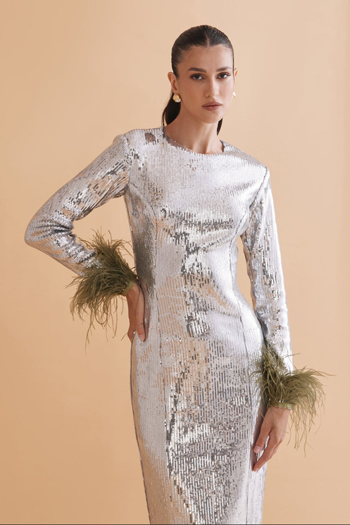 Angie Silver Sequin Dress