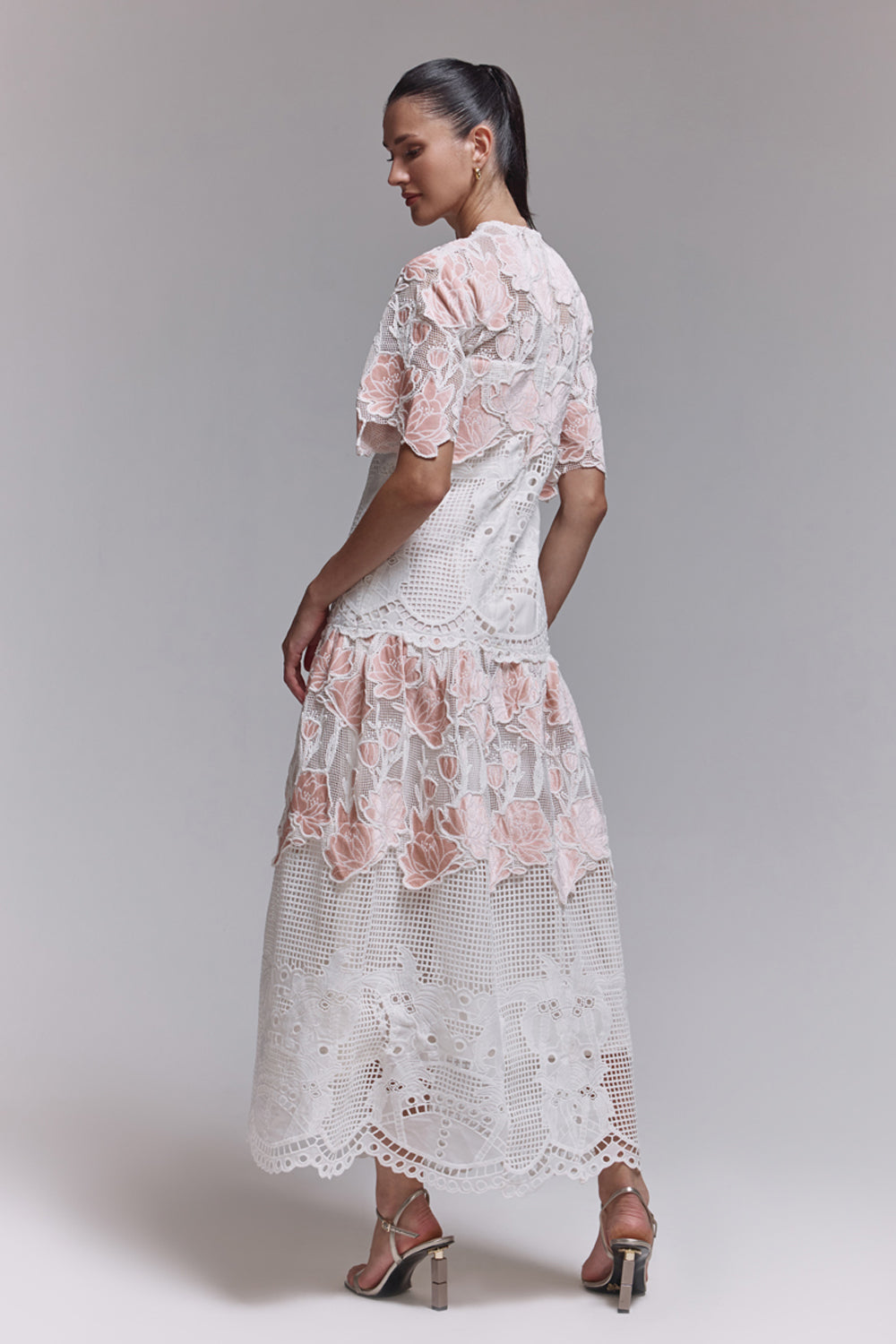 Beth Apricot Lace Dress