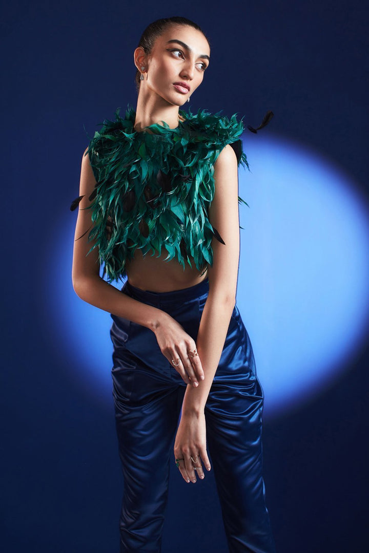 Alisha Pekha In Our Emerald Feather Top - Zabella