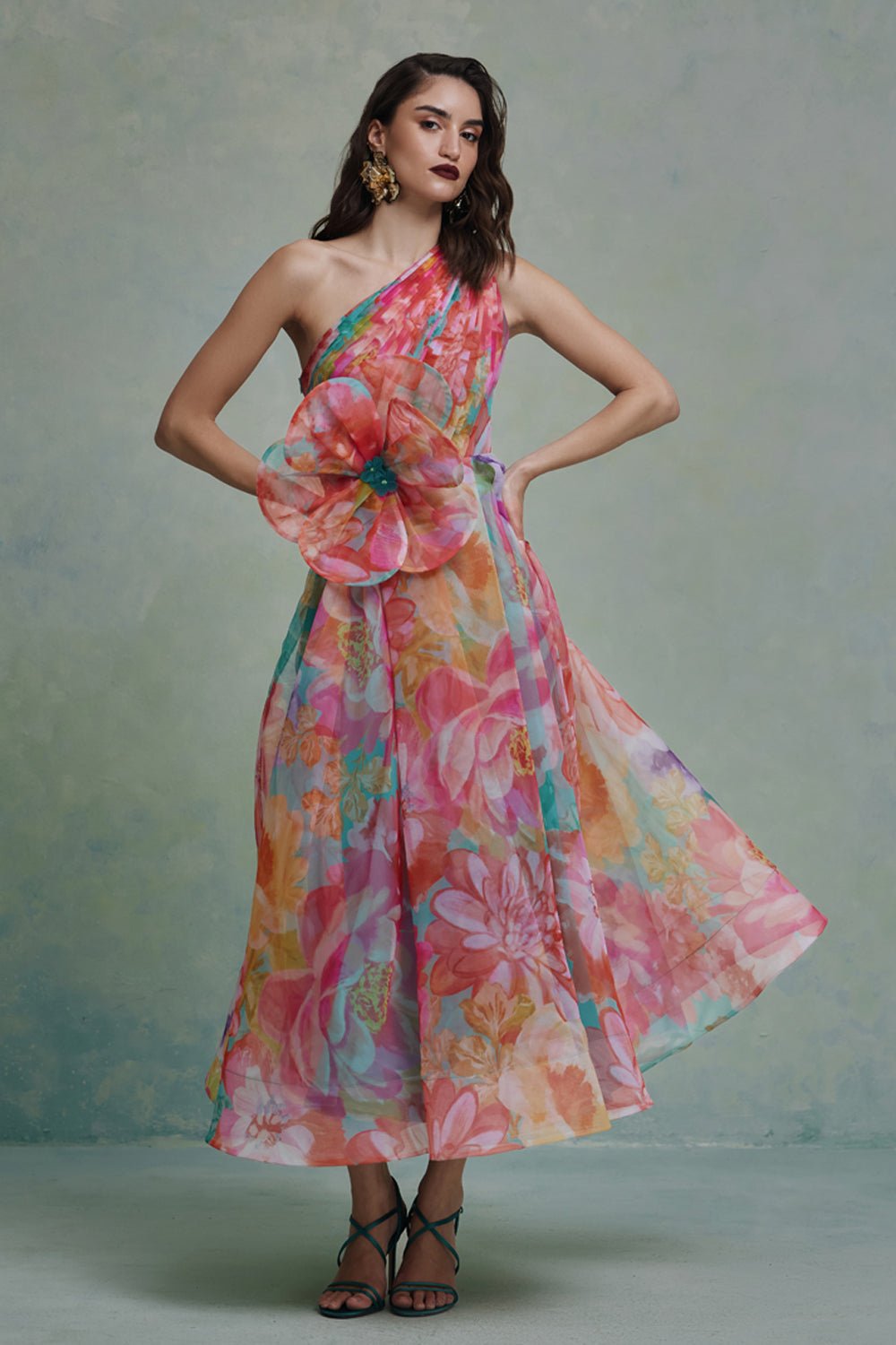 Amour Organza One Shoulder Dress - Zabella