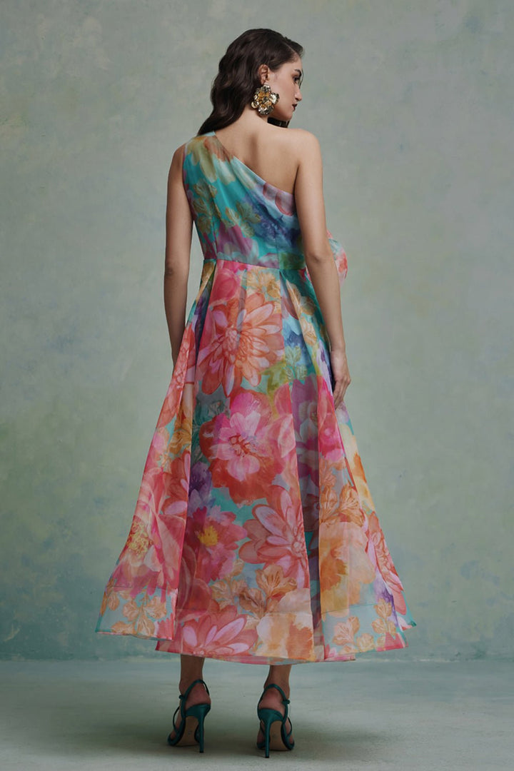 Amour Organza One Shoulder Dress - Zabella