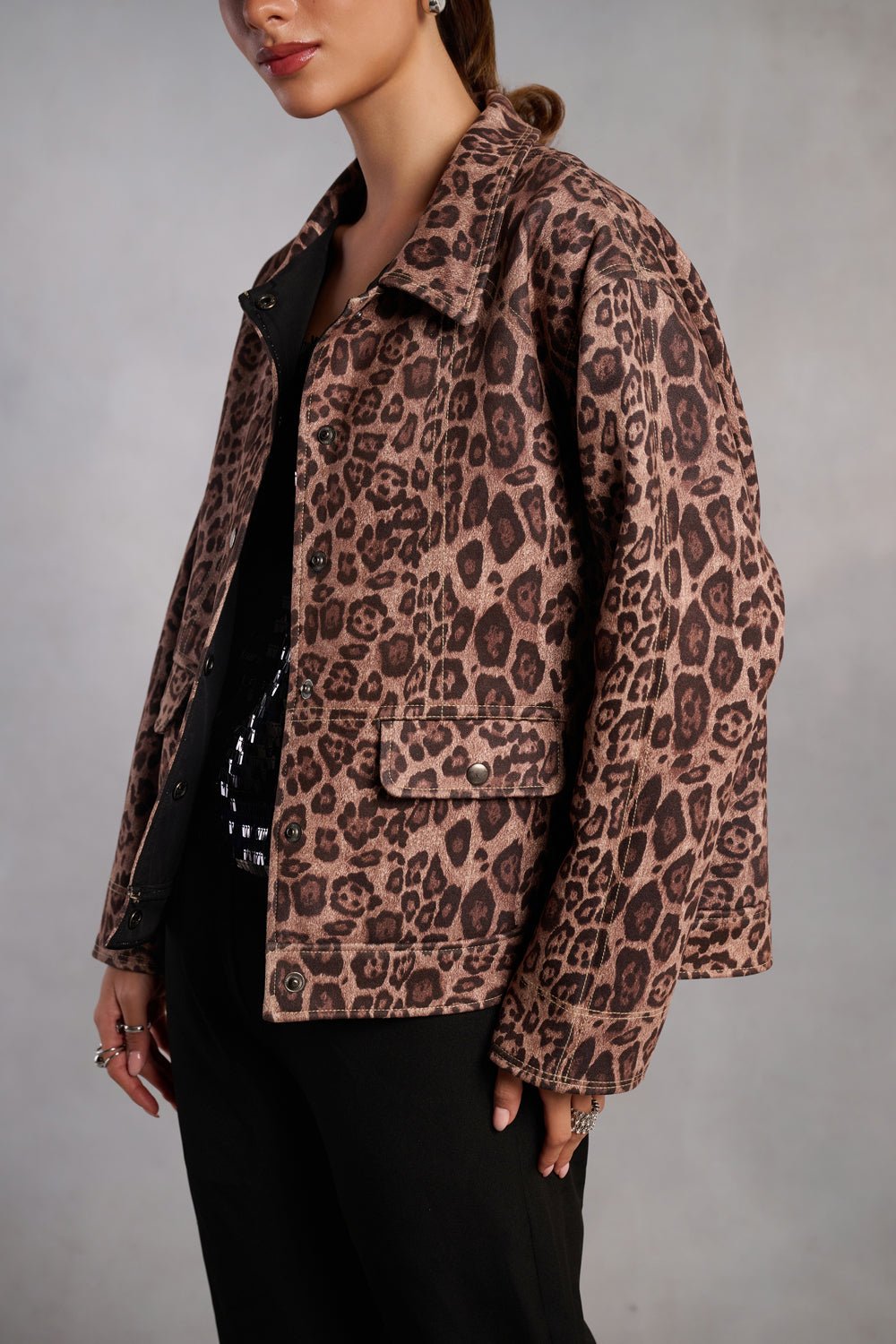 Avery Brown Animal Print Jacket - Zabella