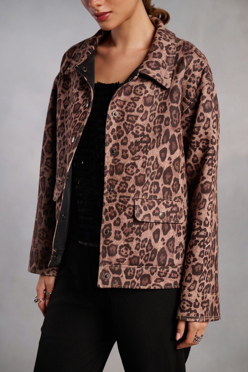 Avery Brown Animal Print Jacket - Zabella