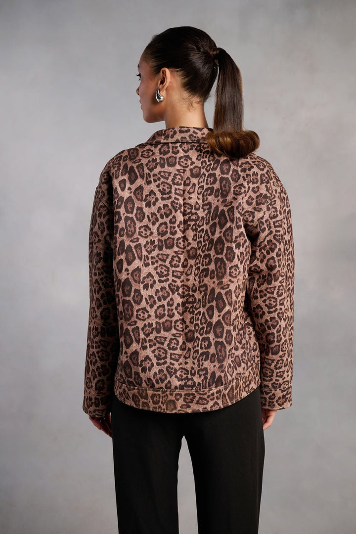 Avery Brown Animal Print Jacket - Zabella