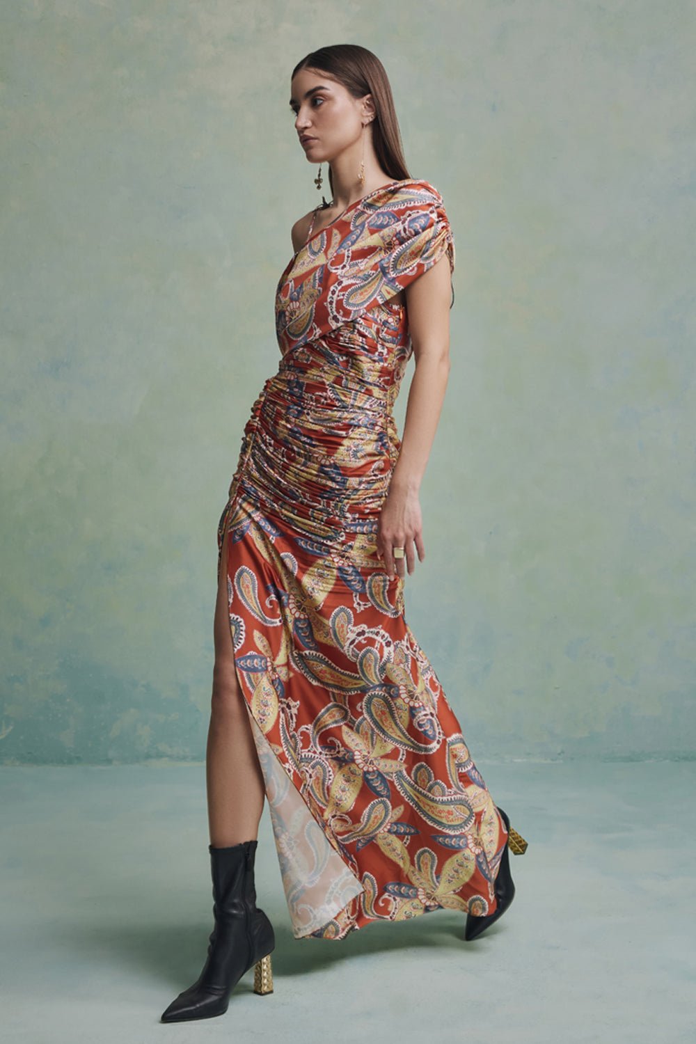 Baroque Ruched Dress - Zabella