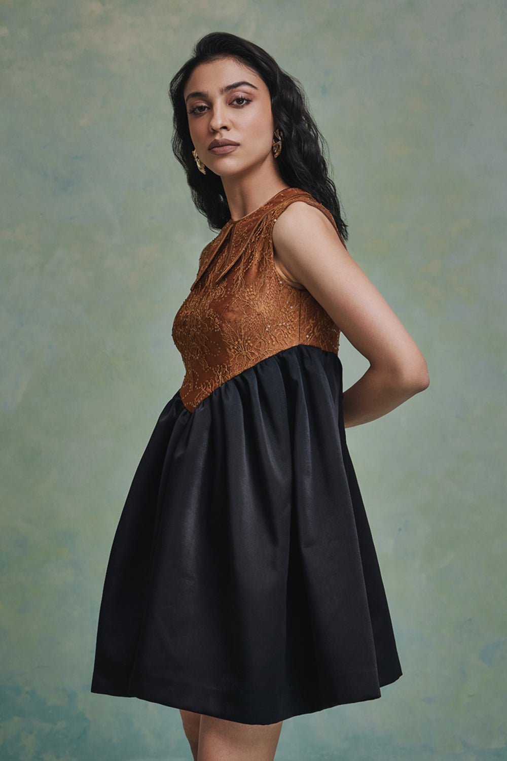 Black Gold Mirage Mini Dress - Zabella