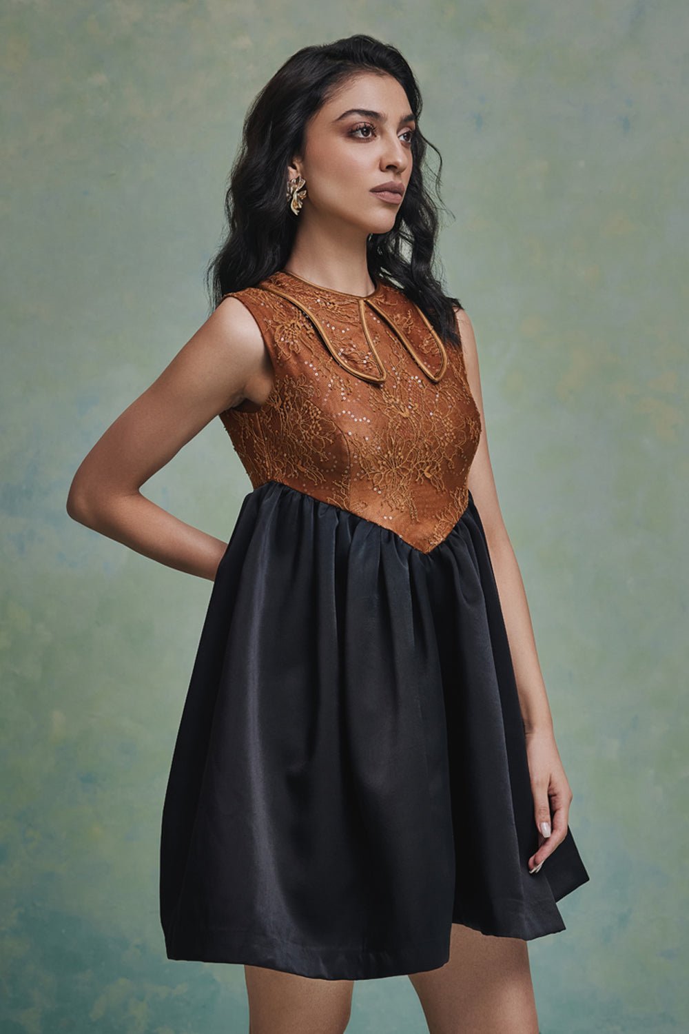 Black Gold Mirage Mini Dress - Zabella