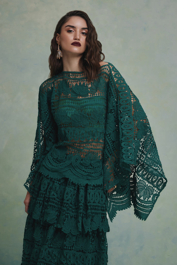 Jade Layered Top and Skirt Set