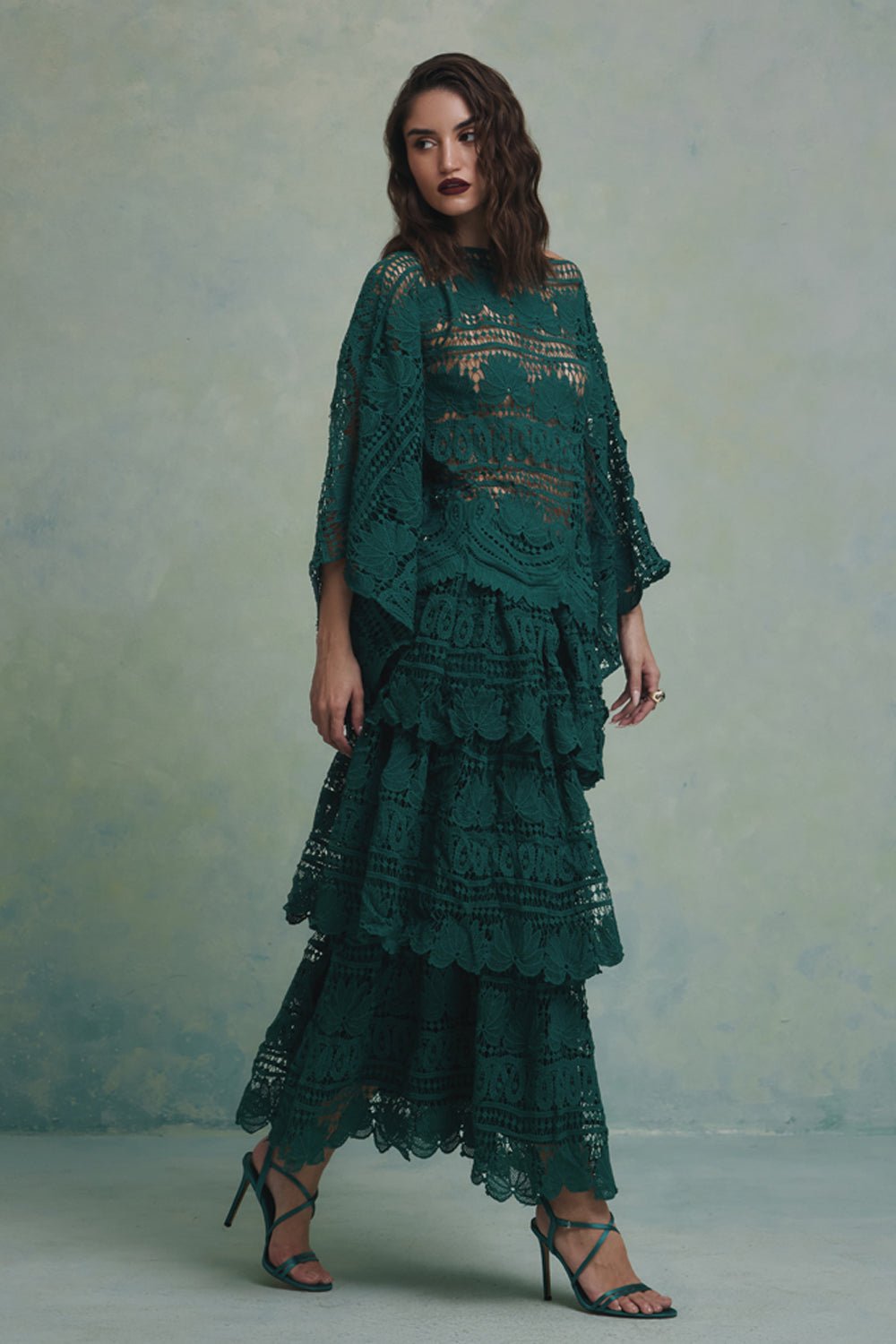 Jade Layered Top and Skirt Set - Zabella