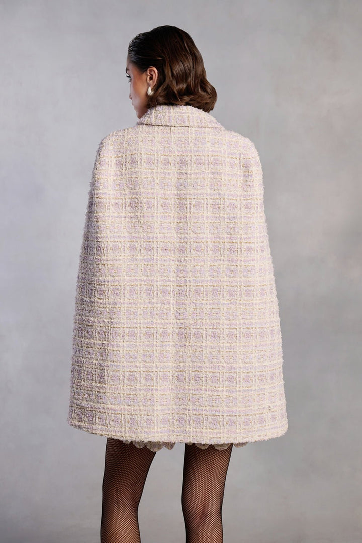 Laila Lilac Coat and Shorts With Cape - Zabella