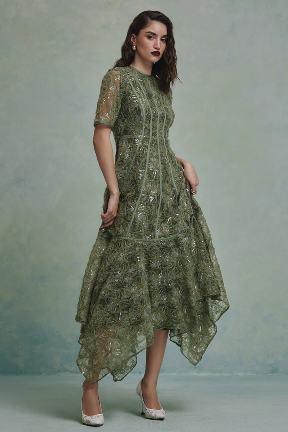 Lana Green Midi Dress - Zabella