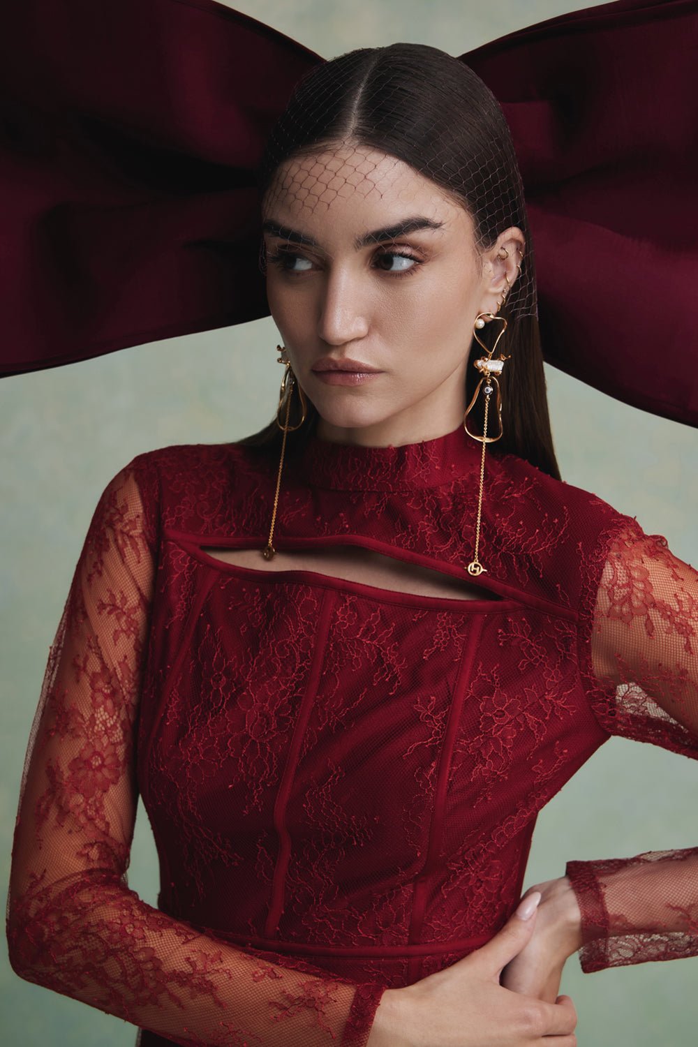 Luna Feather Lace Mini Dress - Zabella