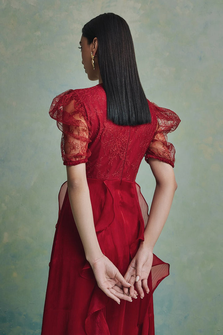 Mira Ruffle Lace Maxi Dress - Zabella