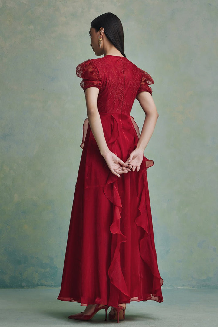 Mira Ruffle Lace Maxi Dress - Zabella