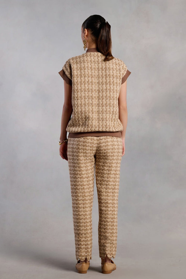 Regan Tan Tweed Pants - Zabella