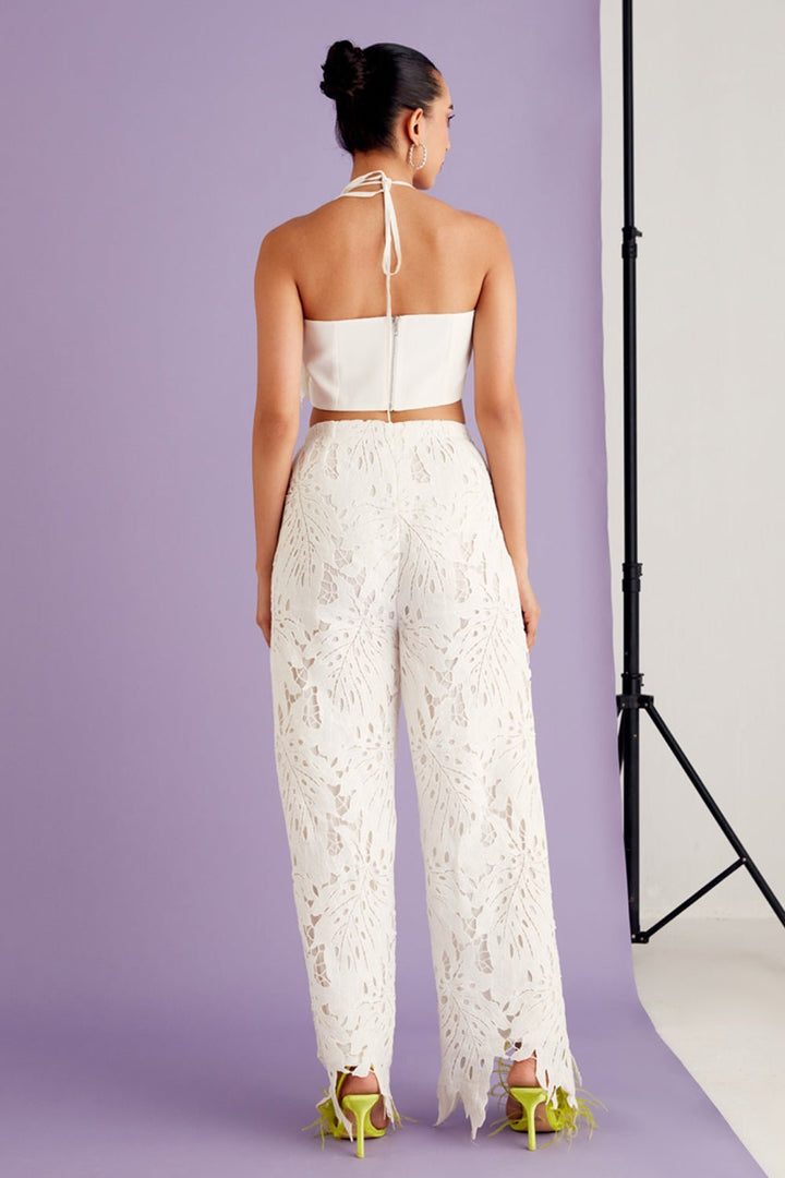 Sharnamli In Our Leaflet Lace Top & Pants Set - Zabella