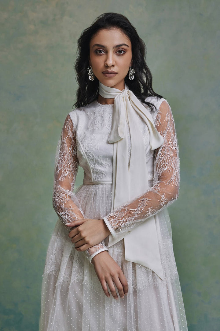 White Oasis Midi With Scarf - Zabella