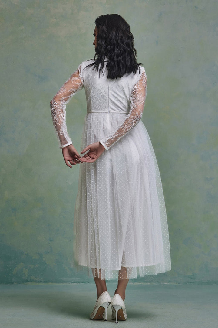 White Oasis Midi With Scarf - Zabella