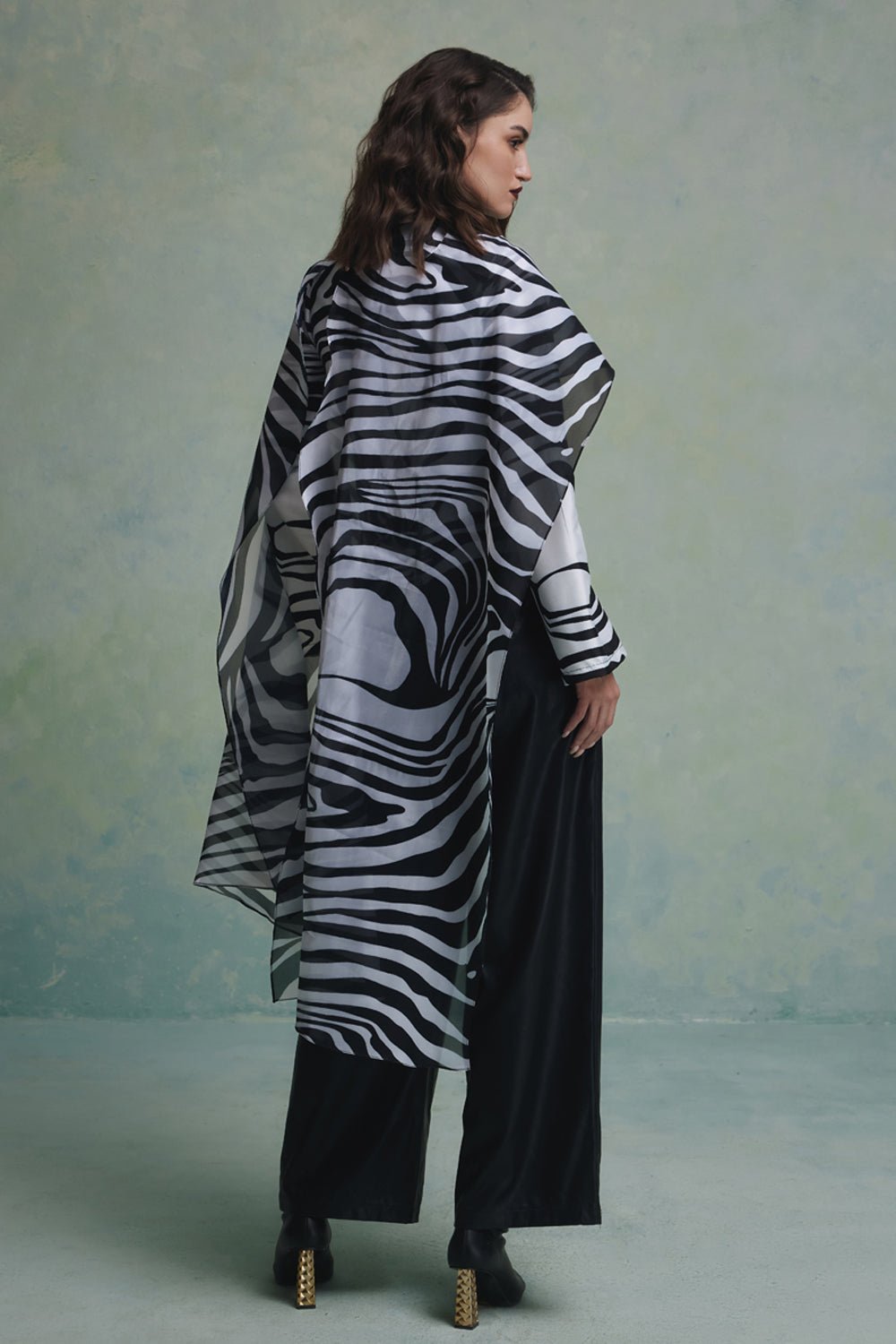 Wild Stripe Top With Cape - Zabella