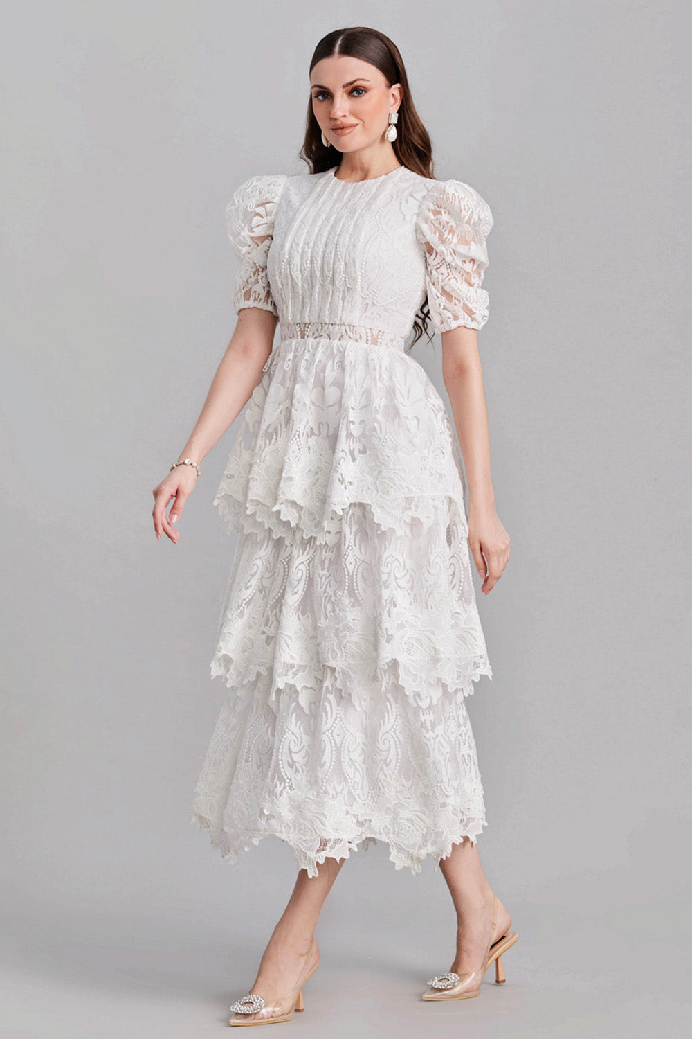 Textured Organza Midi Dress