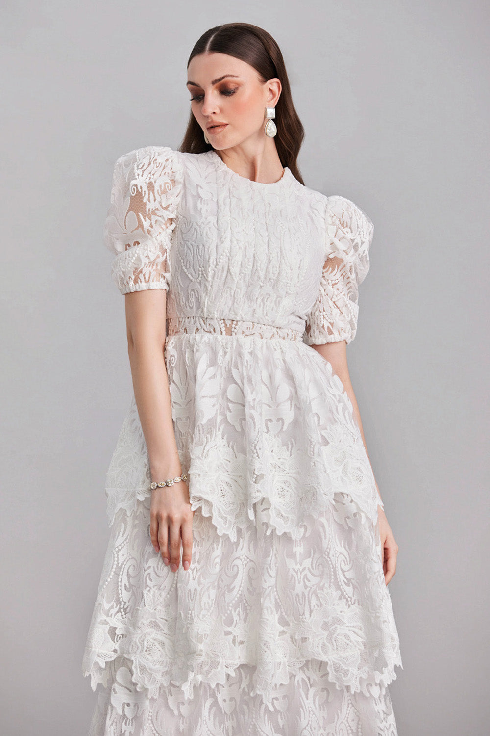 Textured Organza Midi Dress