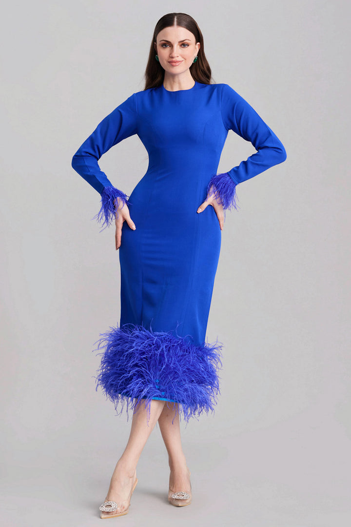 Indigo Blue Feather Dress