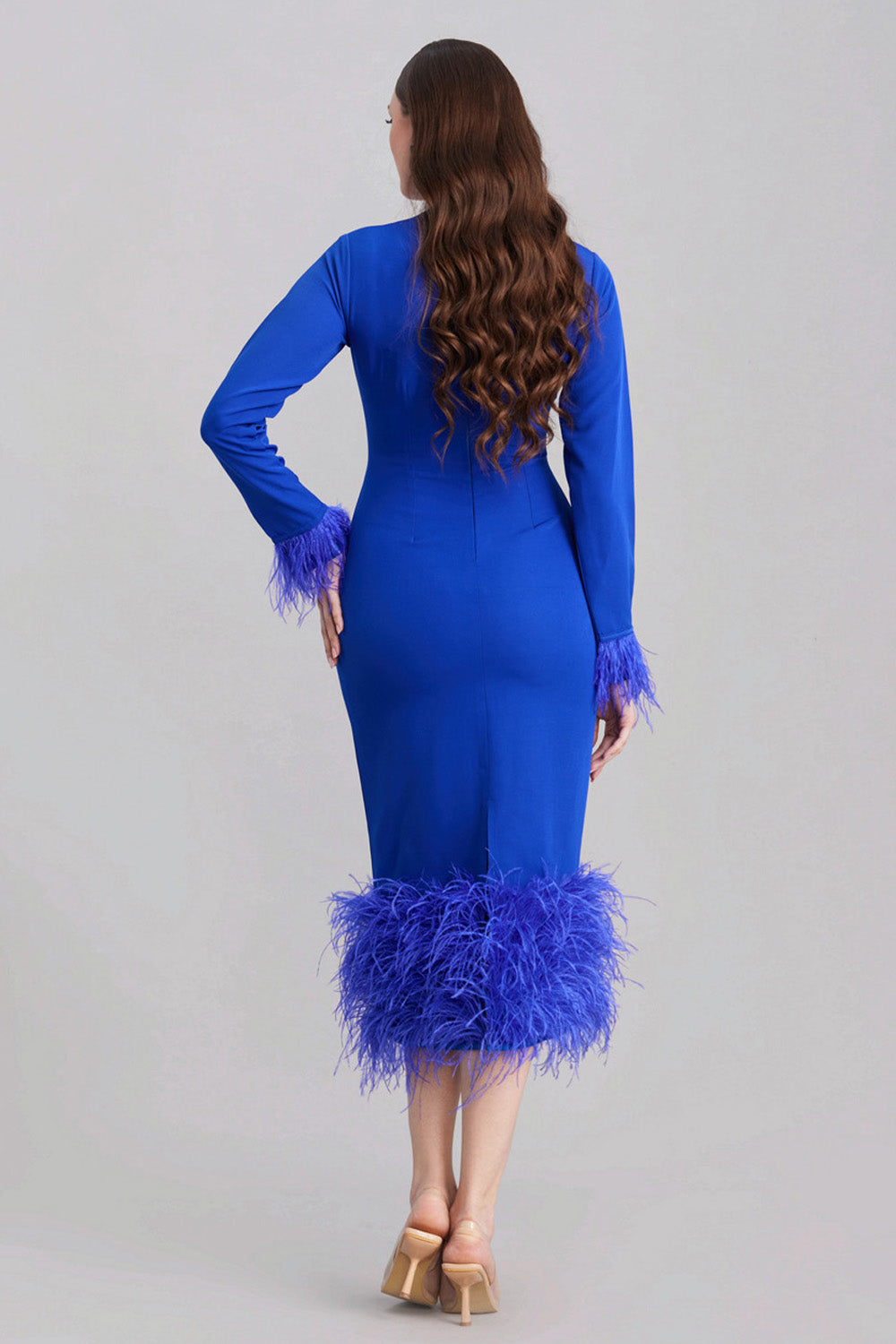 Indigo Blue Feather Dress