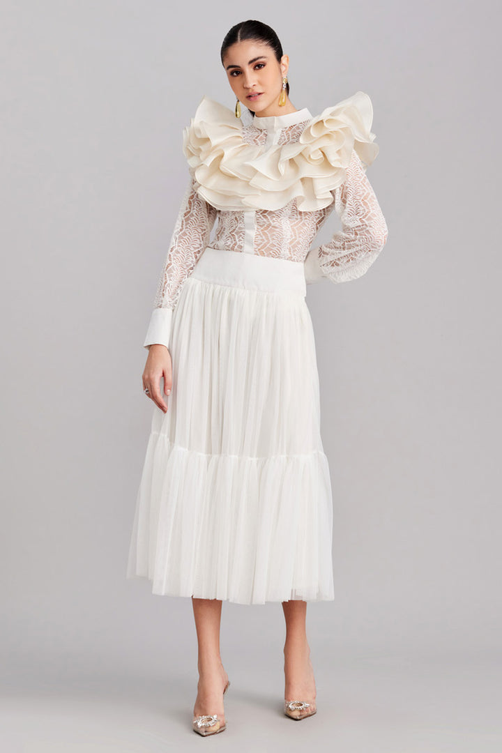 White Chantily Lace Shirt