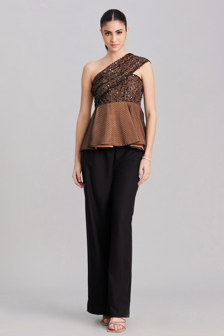 Sequin & Tulle Structured Top