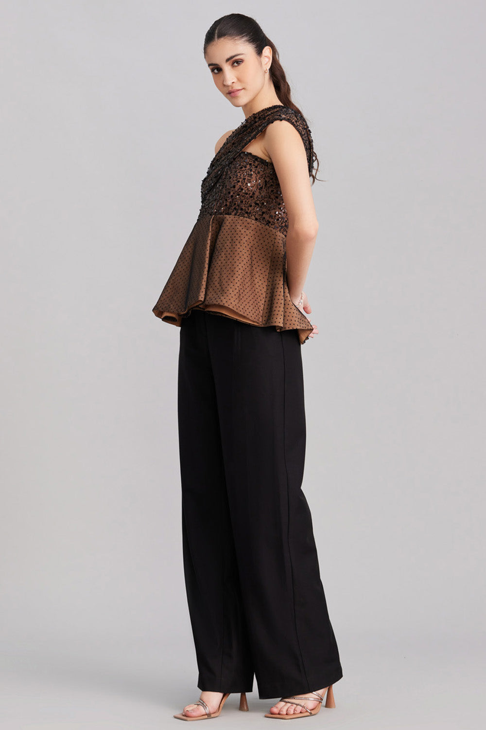 Sequin & Tulle Structured Top