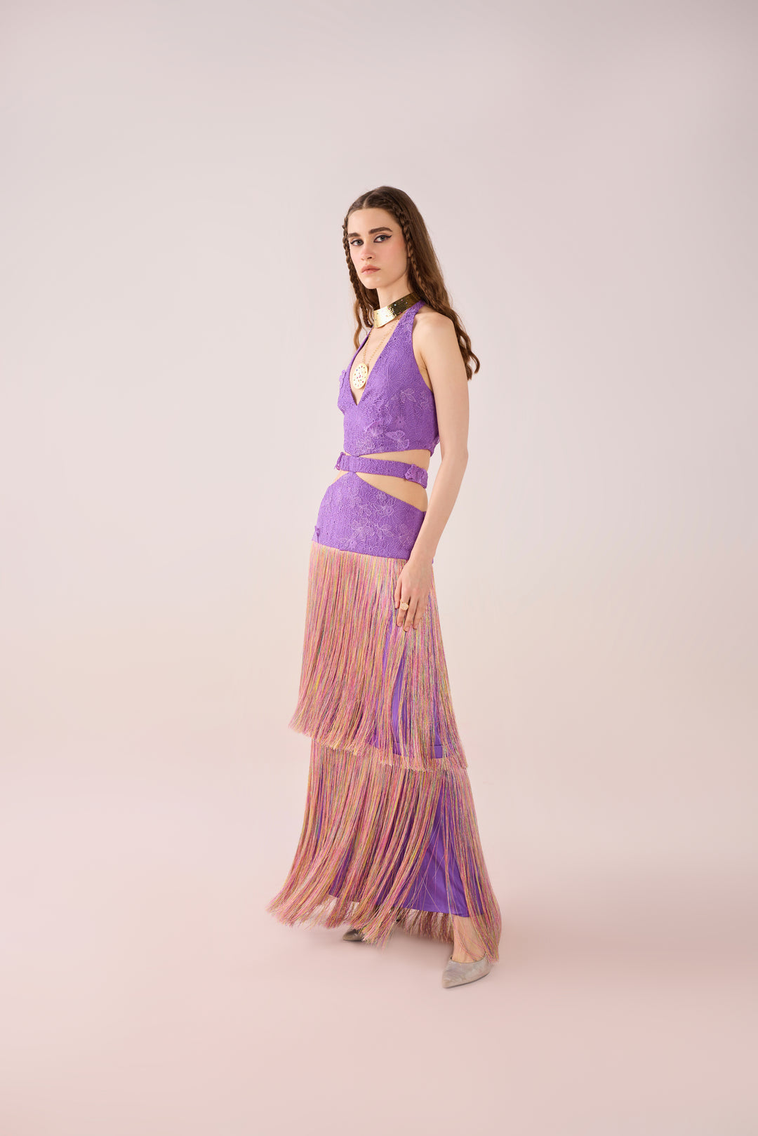 Iris Fringed Cut Out Dress