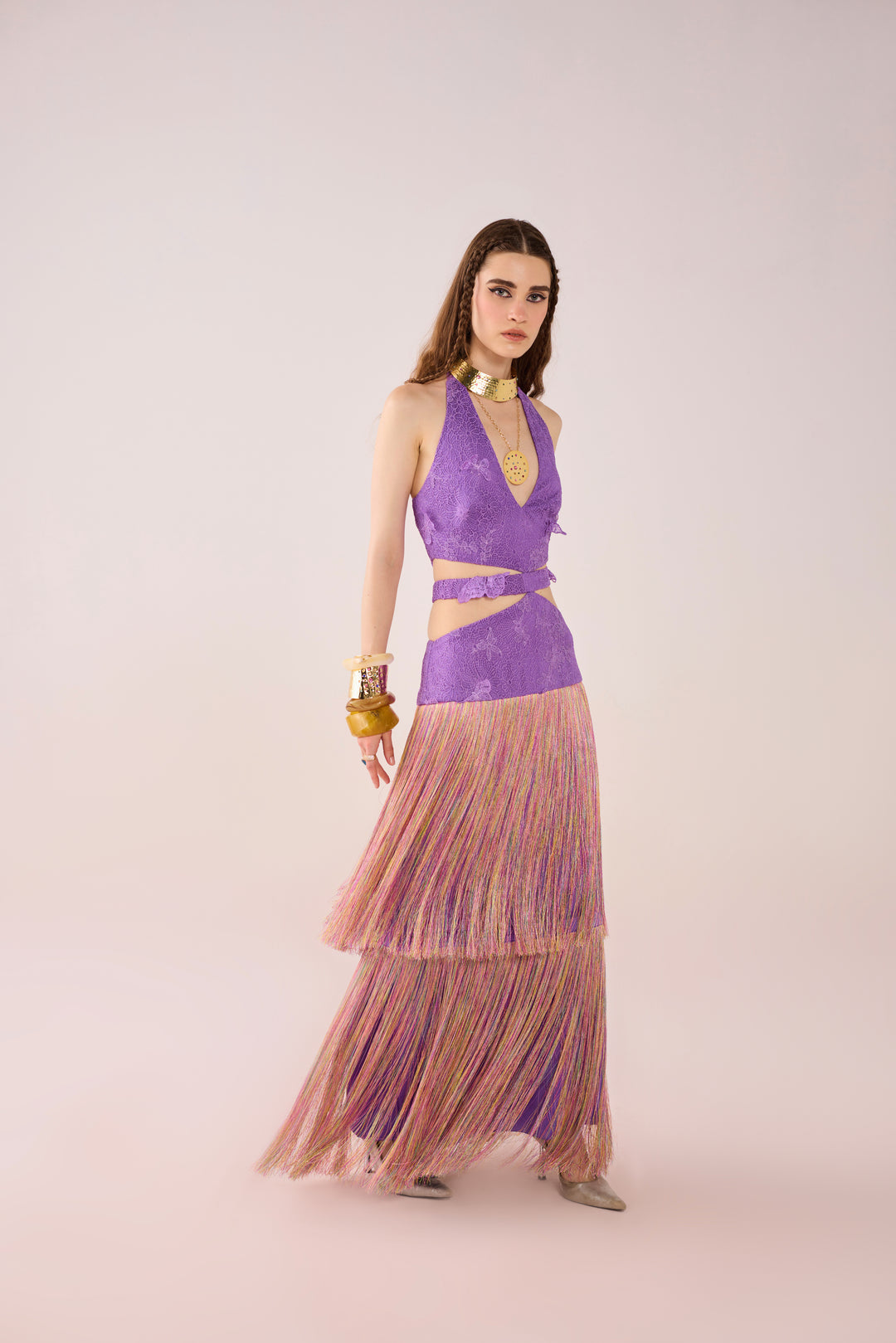 Iris Fringed Cut Out Dress